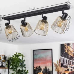 Lampes Vintages & Rétros-hofstein Plafonnier Guitton Noir, 4 lumières