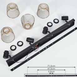 Lampes Vintages & Rétros-hofstein Plafonnier Guitton Noir, 4 lumières