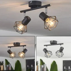 Lampes Vintages & Rétros-hofstein Plafonnier Gullspang Anthracite, 2 lumières