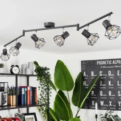 Lampes Vintages & Rétros-hofstein Plafonnier Gullspang Anthracite, 6 lumières