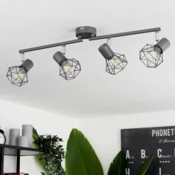 Lampes Vintages & Rétros-hofstein Plafonnier Gullspang Anthracite, 4 lumières