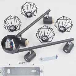 Lampes Vintages & Rétros-hofstein Plafonnier Gullspang Anthracite, 4 lumières