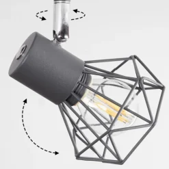 Lampes Vintages & Rétros-hofstein Plafonnier Gullspang Anthracite, 4 lumières