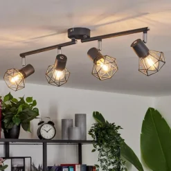 Lampes Vintages & Rétros-hofstein Plafonnier Gullspang Anthracite, 4 lumières