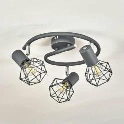 hofstein Plafonnier Gullspang Anthracite, Chrome, 3 lumières