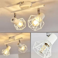 Lampes Vintages & Rétros-hofstein Plafonnier Gullspang Blanc, 2 lumières