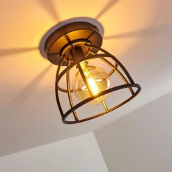 Lampes Vintages & Rétros-hofstein Plafonnier Haervej Noir, 1 lumière