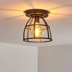 Lampes Vintages & Rétros-hofstein Plafonnier Haervej Noir, 1 lumière