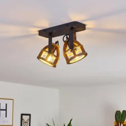 Lampes Industrielles-hofstein Plafonnier Haervej Noir, 2 lumières