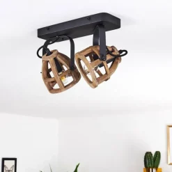 Lampes Industrielles-hofstein Plafonnier Haervej Noir, 2 lumières