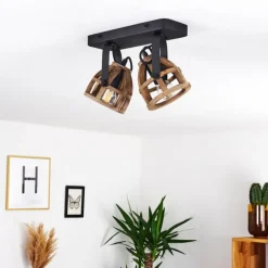 Lampes Industrielles-hofstein Plafonnier Haervej Noir, 2 lumières