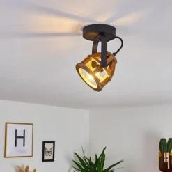 Lampes Industrielles-hofstein Plafonnier Haervej Noir, 1 lumière