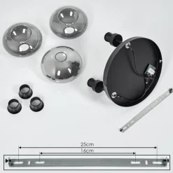 hofstein Plafonnier Haikala Clair, Fumé, 3 lumières