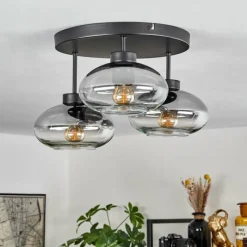 hofstein Plafonnier Haikala Clair, Fumé, 3 lumières