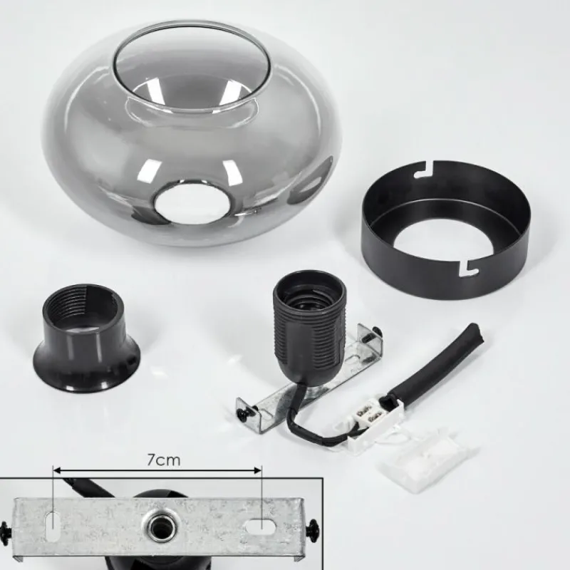 hofstein Plafonnier Haikala Clair, Fumé, 1 lumière