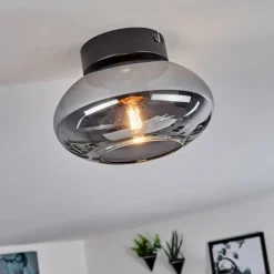 Suspension Verre Fumé-hofstein Plafonnier Haikala Fumé, 1 lumière