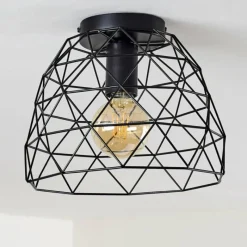 Lampes Vintages & Rétros-hofstein Plafonnier Hajom Noir, 1 lumière