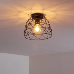 Lampes Vintages & Rétros-hofstein Plafonnier Hajom Noir, 1 lumière