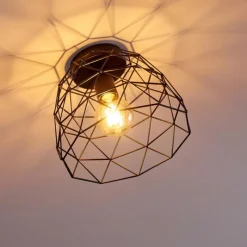 Lampes Vintages & Rétros-hofstein Plafonnier Hajom Noir, 1 lumière