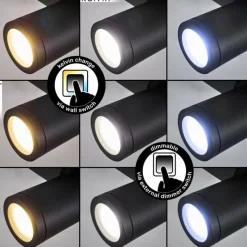 hofstein Plafonnier Hakamken LED Noir, 2 lumières