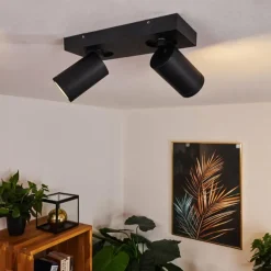 hofstein Plafonnier Hakamken LED Noir, 2 lumières