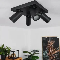 hofstein Plafonnier Hakamken LED Noir, 4 lumières