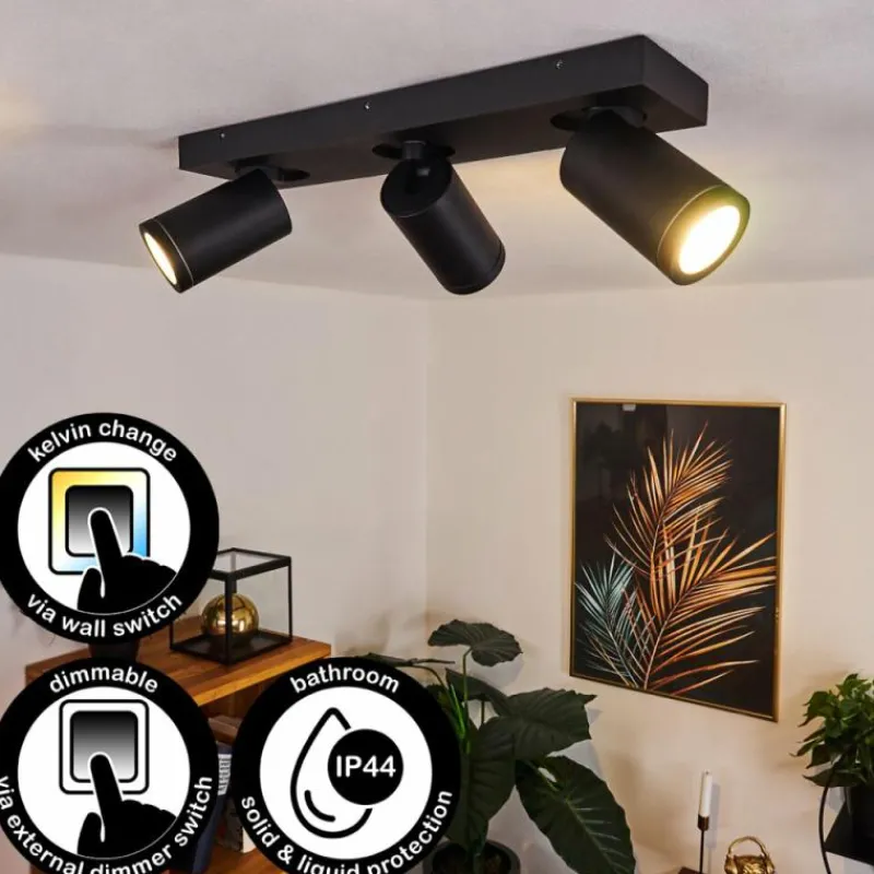 hofstein Plafonnier Hakamken Noir, 3 lumières