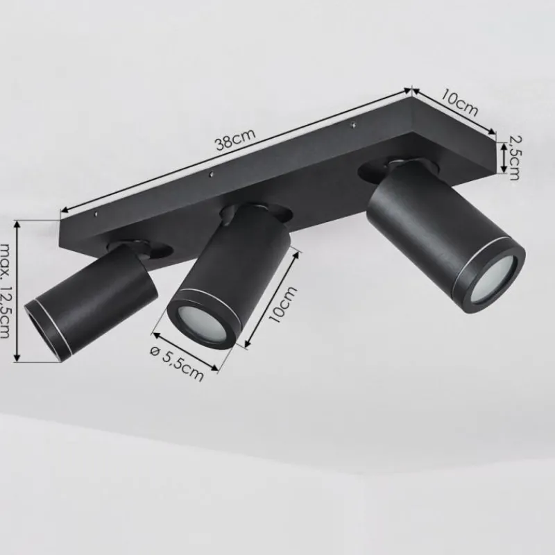 hofstein Plafonnier Hakamken Noir, 3 lumières