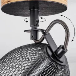 Lampes Vintages & Rétros-hofstein Plafonnier Hakvaag Bois foncé, Noir, 1 lumière