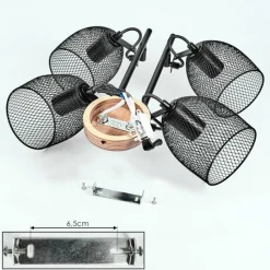 Lampes Vintages & Rétros-hofstein Plafonnier Hakvaag Brun, Noir, 4 lumières