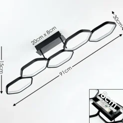 hofstein Plafonnier Halmstad LED Noir, 1 lumière