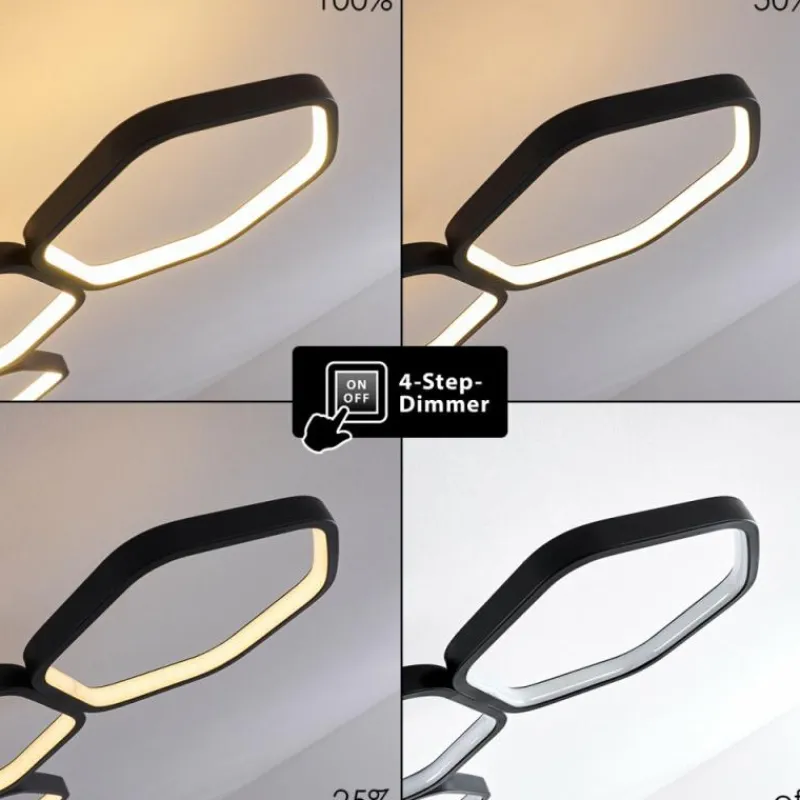 hofstein Plafonnier Halmstad LED Noir, 1 lumière