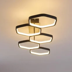 hofstein Plafonnier Halmstad LED Noir, 1 lumière