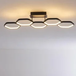 hofstein Plafonnier Halmstad LED Noir, 1 lumière