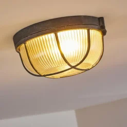 hofstein Plafonnier Hanalei Gris, 1 lumière