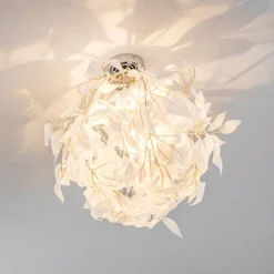 Lampes En Tissu-hofstein Plafonnier Harads Chrome, 1 lumière