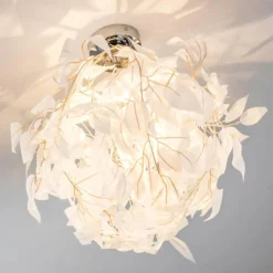 Lampes En Tissu-hofstein Plafonnier Harads Chrome, 1 lumière