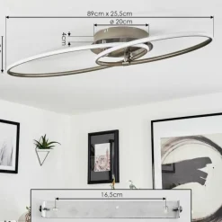 hofstein Plafonnier Harpeth LED Nickel mat, 1 lumière