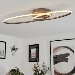 hofstein Plafonnier Harpeth LED Nickel mat, 1 lumière