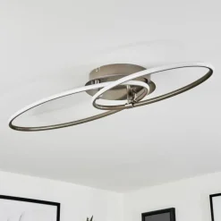 hofstein Plafonnier Harpeth LED Nickel mat, 1 lumière