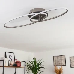 hofstein Plafonnier Harpeth LED Nickel mat, 1 lumière