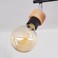 Lampes Vintages & Rétros-hofstein Plafonnier Harran Brun, Chrome, Noir, 2 lumières