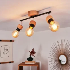 Lampes Industrielles-hofstein Plafonnier Harran Chrome, Écru, Noir, 3 lumières