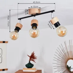 Lampes Industrielles-hofstein Plafonnier Harran Chrome, Écru, Noir, 3 lumières