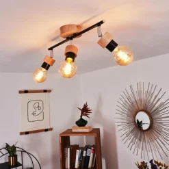 Lampes Industrielles-hofstein Plafonnier Harran Chrome, Écru, Noir, 3 lumières