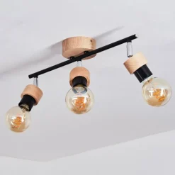 Lampes Industrielles-hofstein Plafonnier Harran Chrome, Écru, Noir, 3 lumières