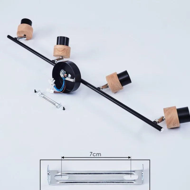 Lampes Industrielles-hofstein Plafonnier Harran Chrome, Noir, 4 lumières