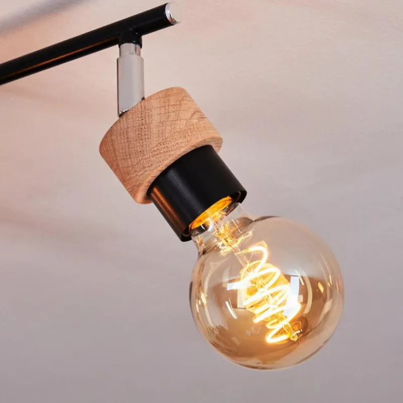 Lampes Industrielles-hofstein Plafonnier Harran Chrome, Noir, 4 lumières