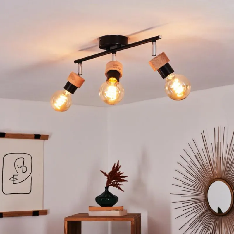 Lampes Industrielles-hofstein Plafonnier Harran Chrome, Noir, 3 lumières