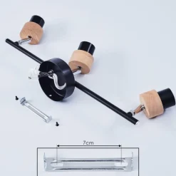 Lampes Industrielles-hofstein Plafonnier Harran Chrome, Noir, 3 lumières